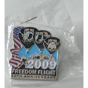 2009 Freedom Flight 20th Anniversary POW-MIA Lapel Pin Hot Air Balloon